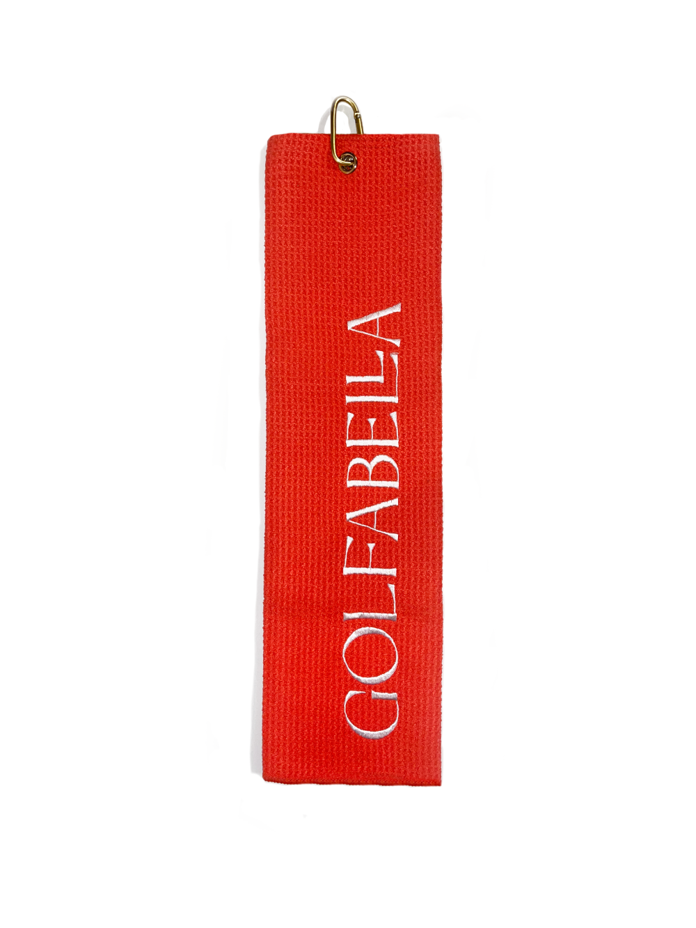 Crafted with textured wicking fabric and trimmed with the iconic Golfabella logo in white embroidery, this towel will keep your clubs clean while adding a pop of color to your golf gear.